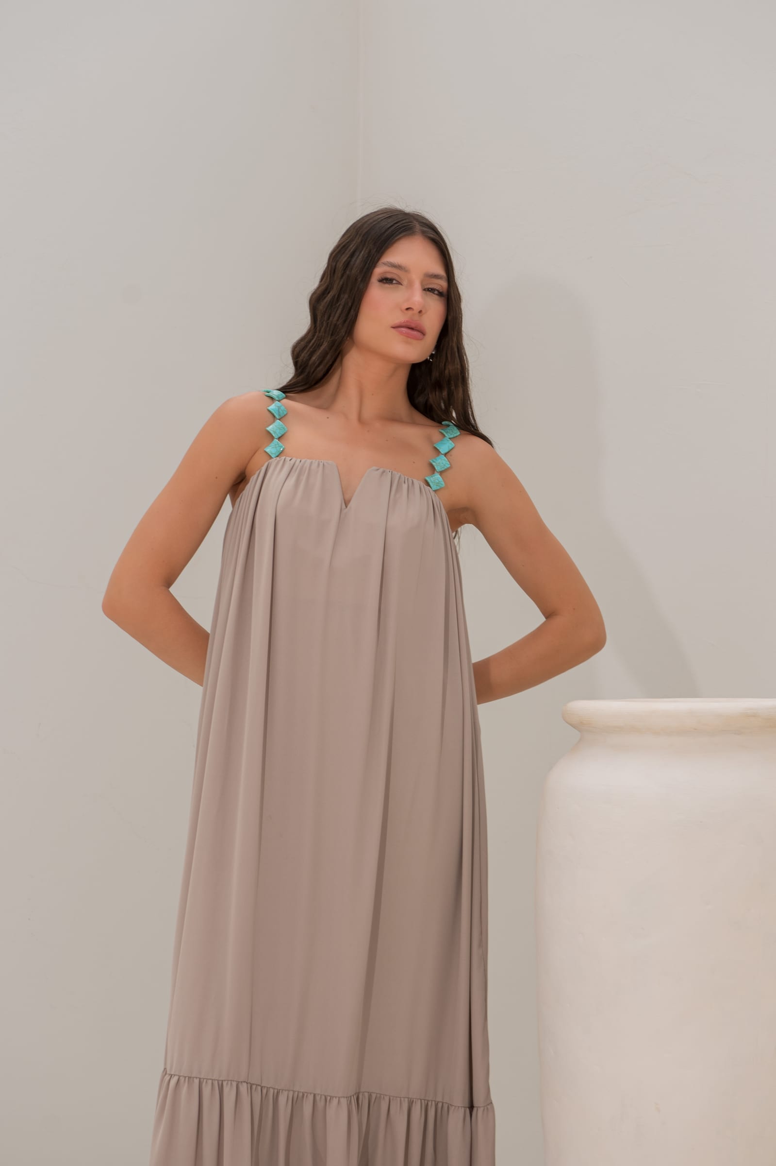VESTIDO NARA CINZA